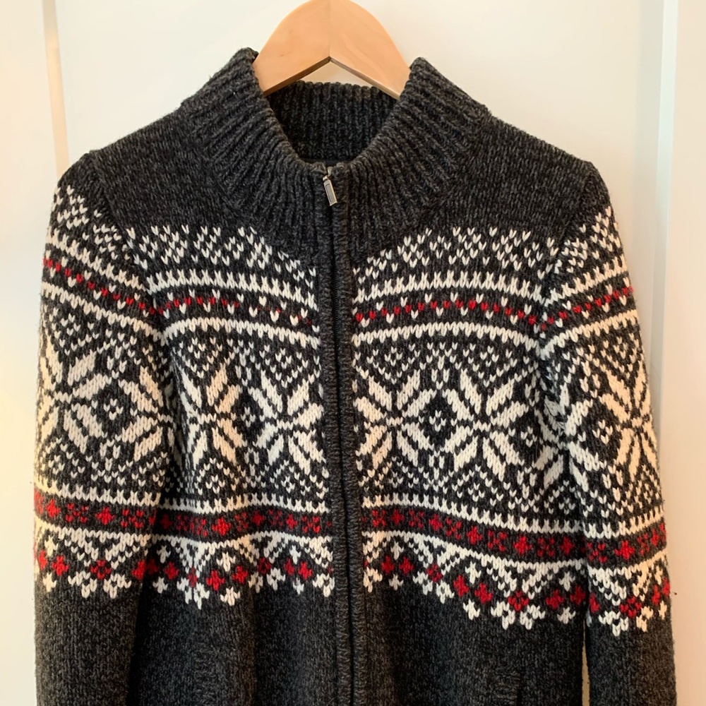L.L. Bean Fairisle Full Zip Sweater